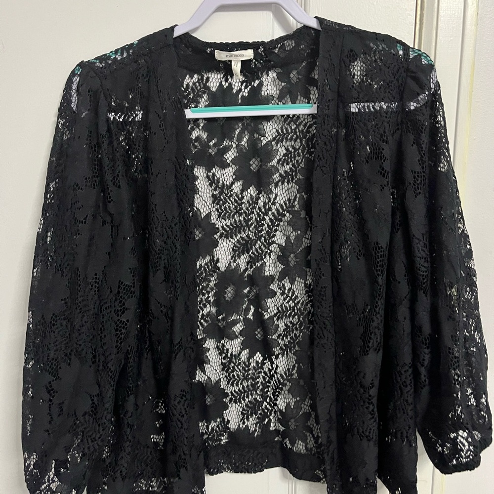 Maurices NEW W/O Tags Black Lace Cardigan